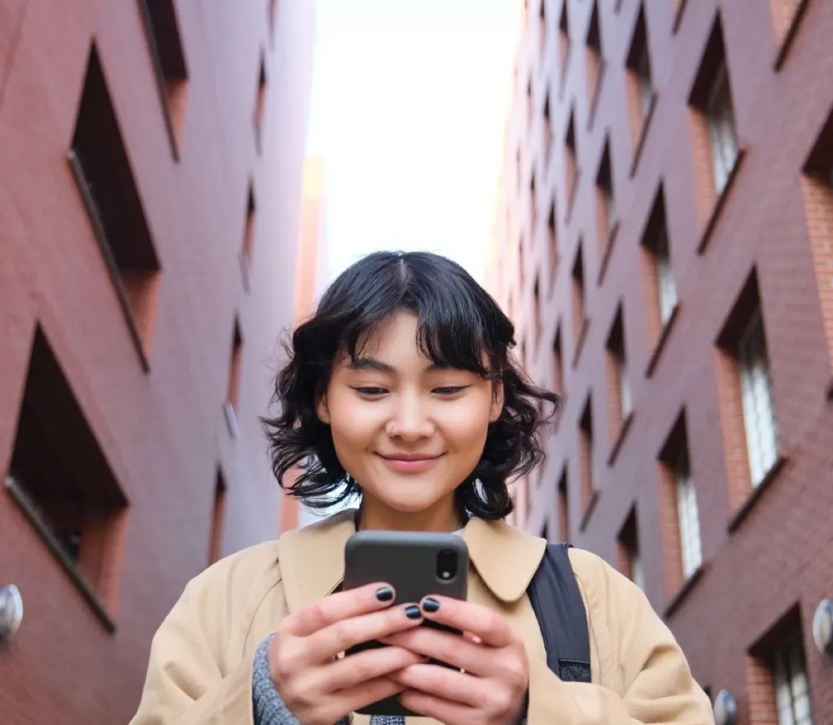 Employee using phone at work