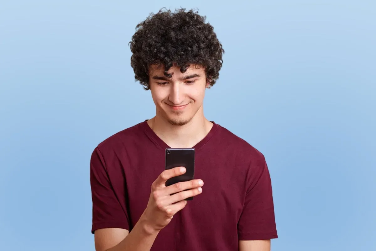Employee using phone safely