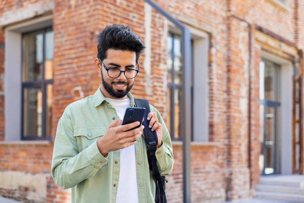 Employee using phone