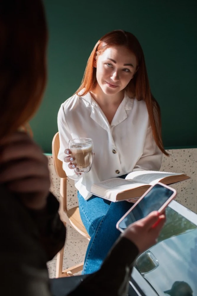 People in conversation